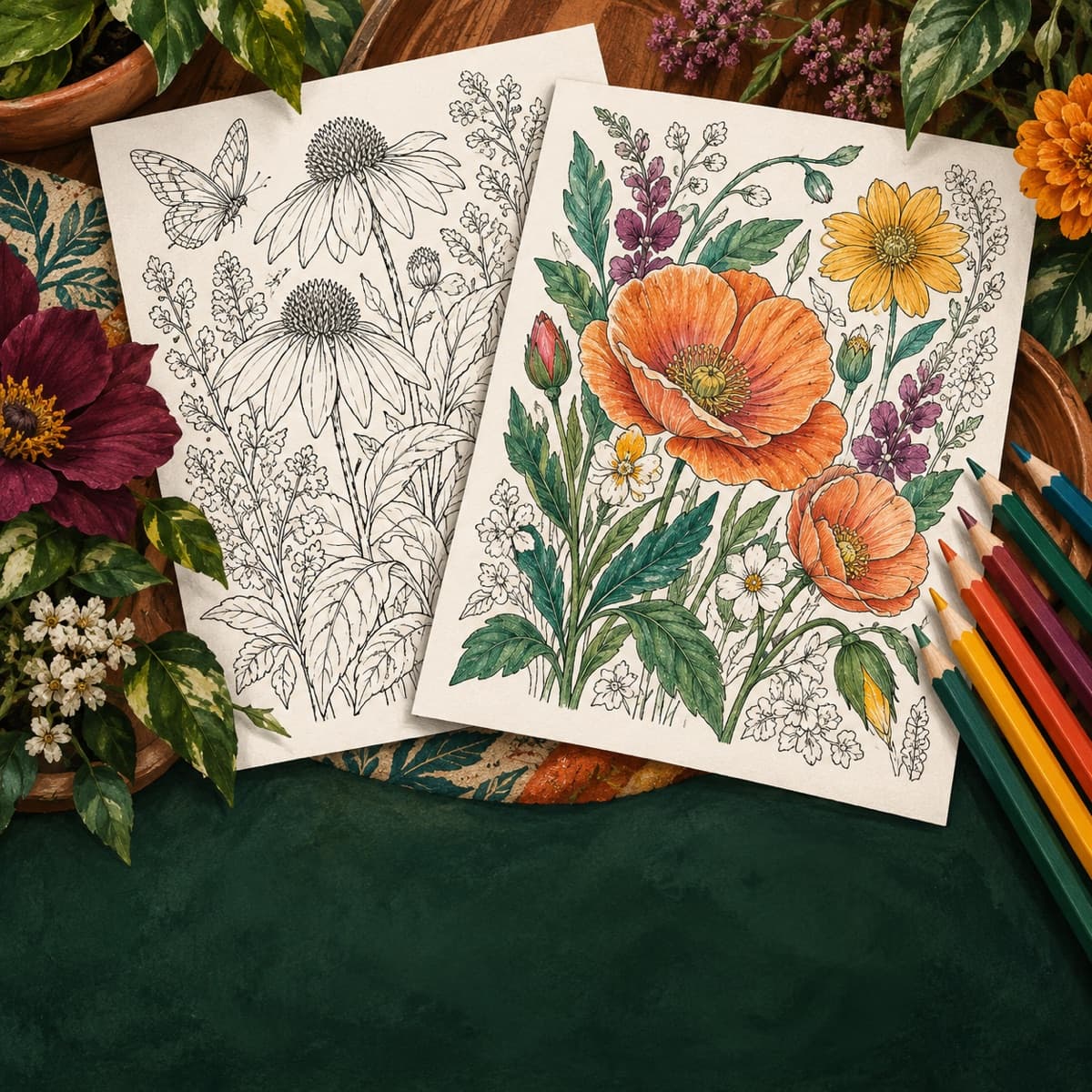 Botanical coloring pages category