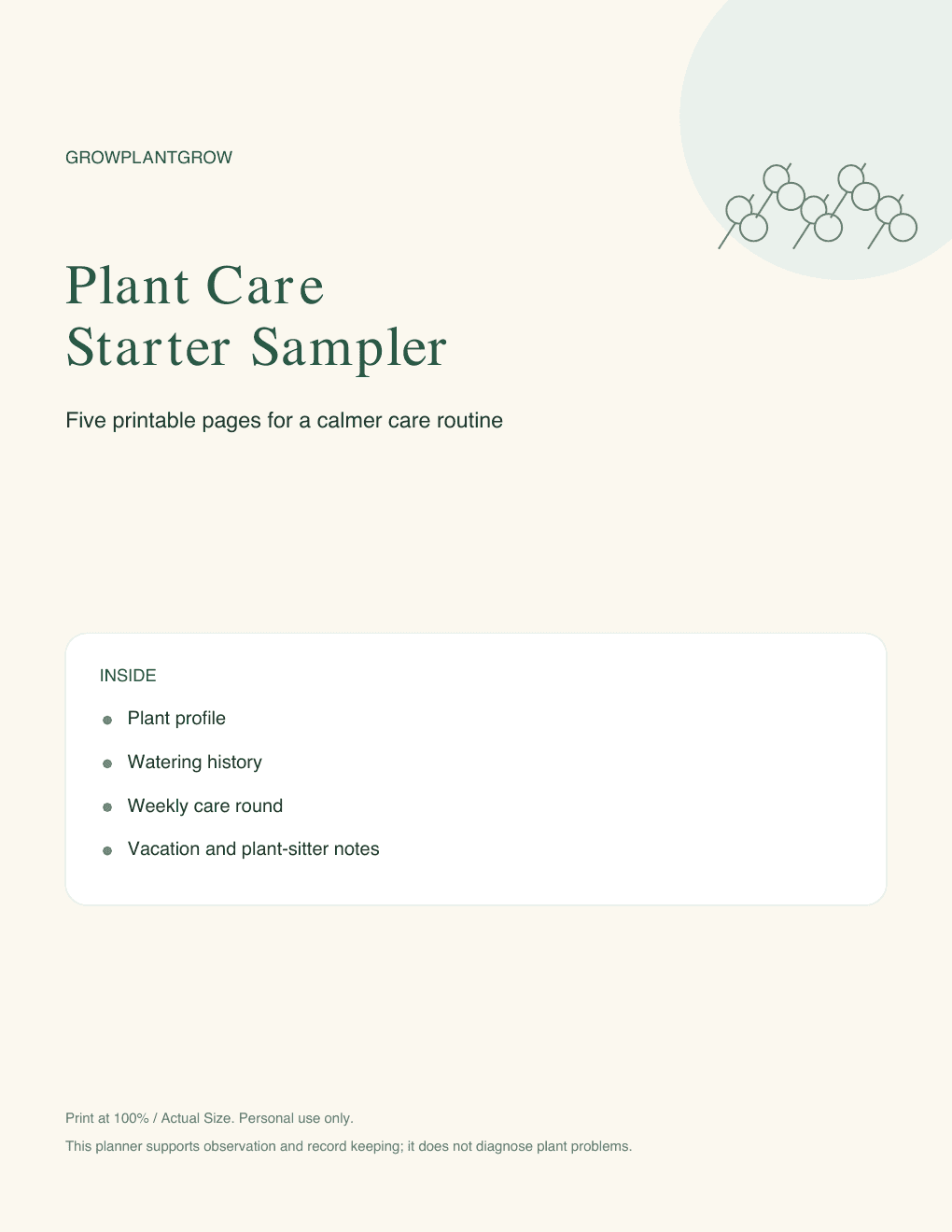 Free Plant Care Starter Sampler